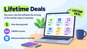 AppSumo lifetime deals overview: pay once for software, with a refund window to test first